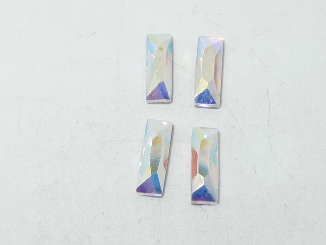 12 pcs. 15x5mm COSMIC BAGUETTE CRYSTAL AB HOT FIX European Rhinestones